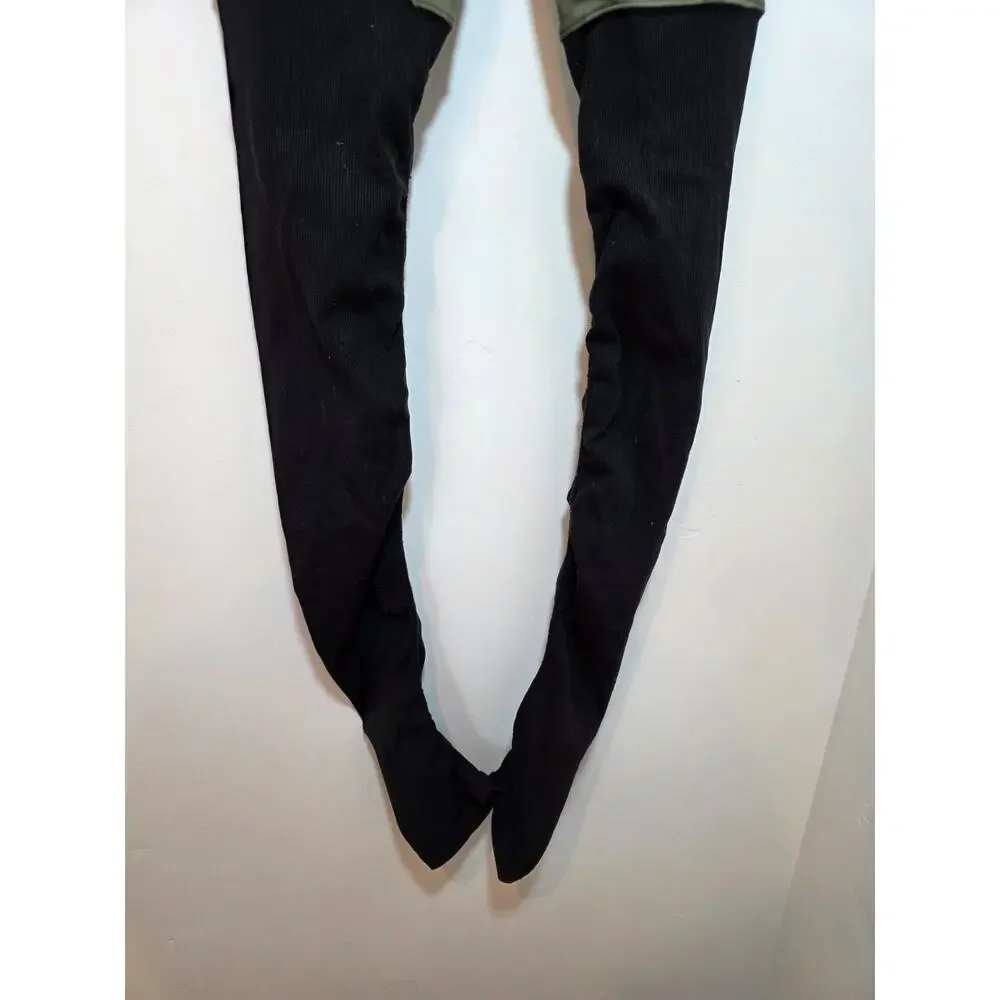 Alo Yoga Women's Size S Green / Black Jungle Goddess Ruched High Rise Legging